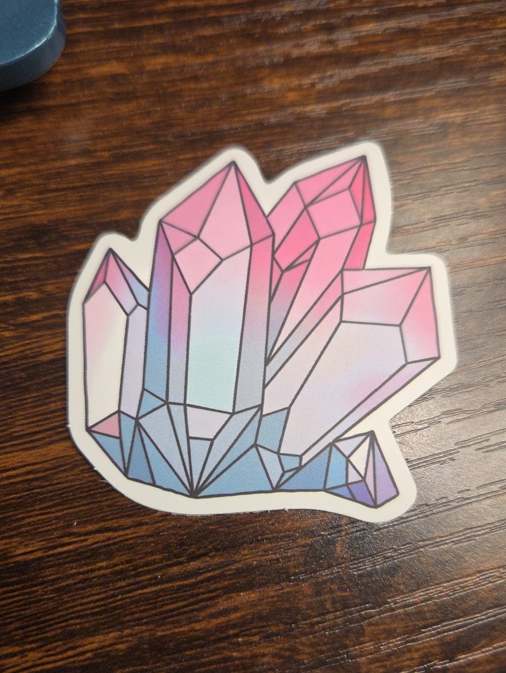 Pastel Pink & Blue Crystal Sticker - Decorative Home Design Accent